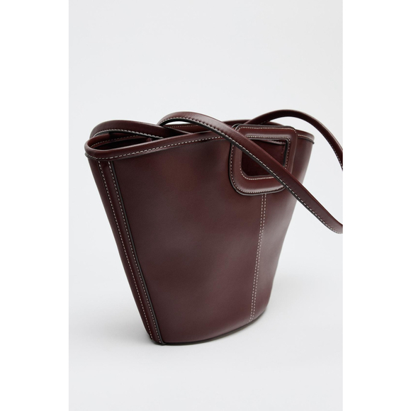 Zara Topstitched Shopper Bag - Picture 2 of 7